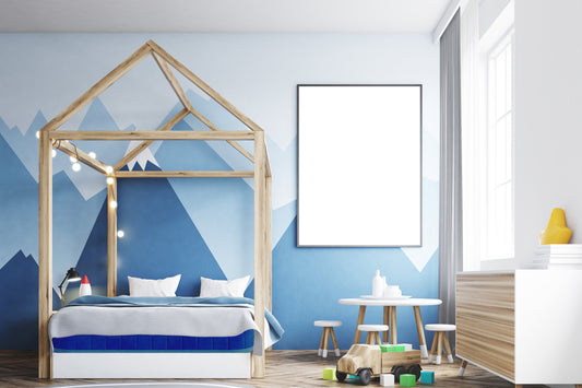 Matelas enfant mousse mémoire de forme - PASTEL KID BLEU 17 cm