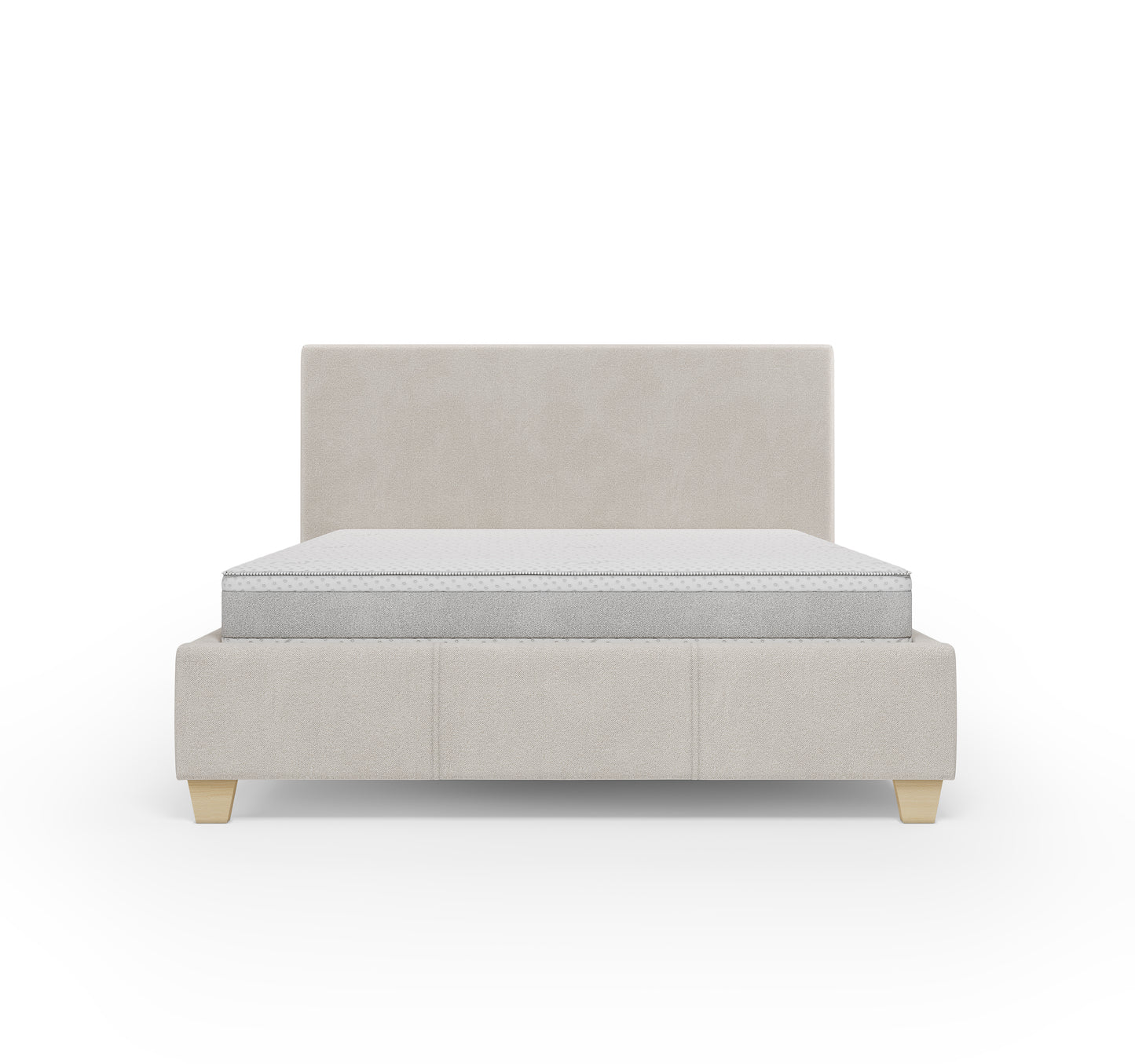 Lit coffre VIRGO - Avec tête de lit, coffre intégré