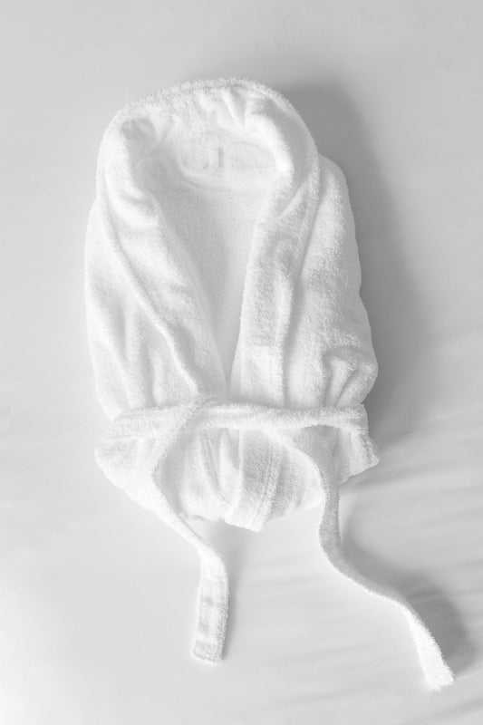 Peignoir 100 % coton blanc