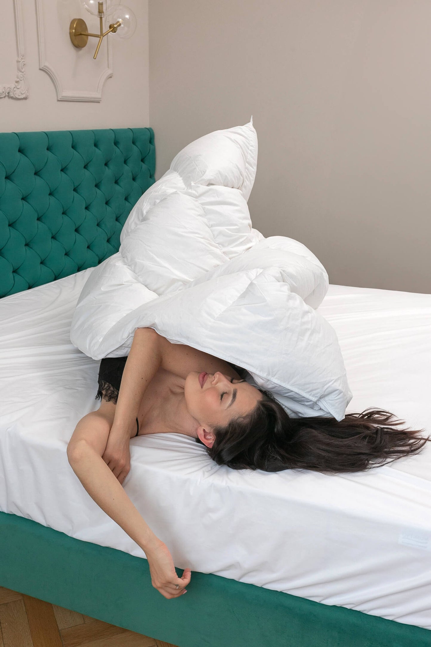 Lot couette & oreiller plumes et plumettes d'oies premium - PLUME