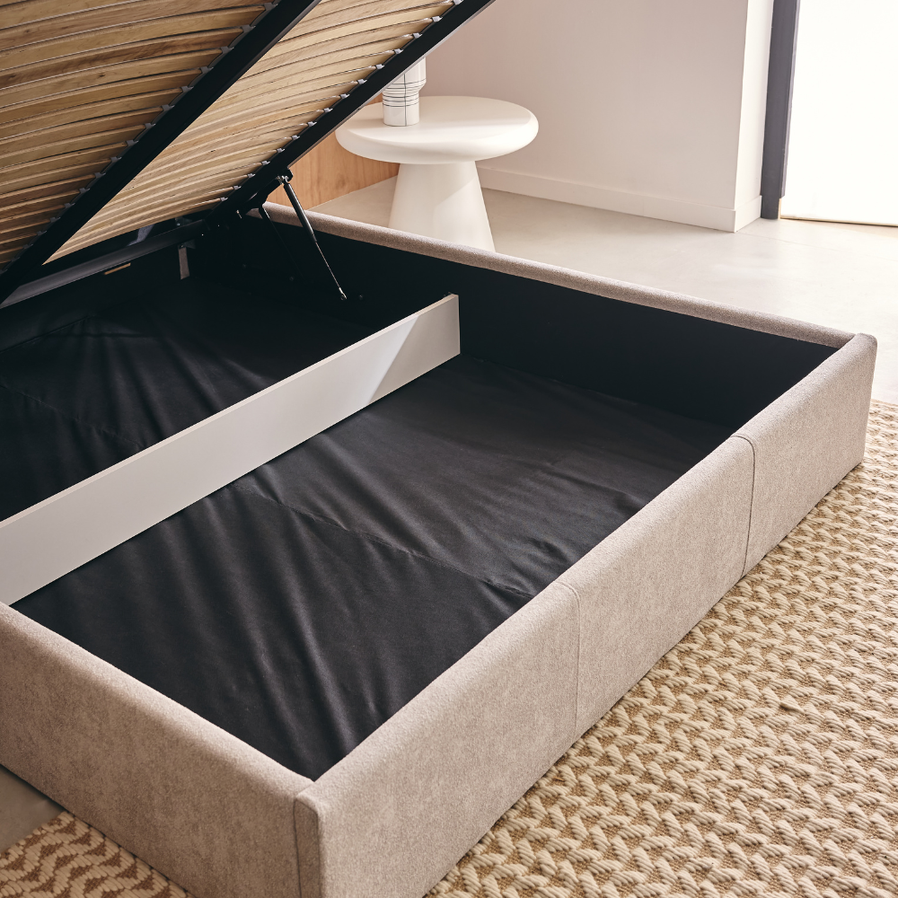 Lit coffre ARIES - Avec tête de lit, coffre intégré