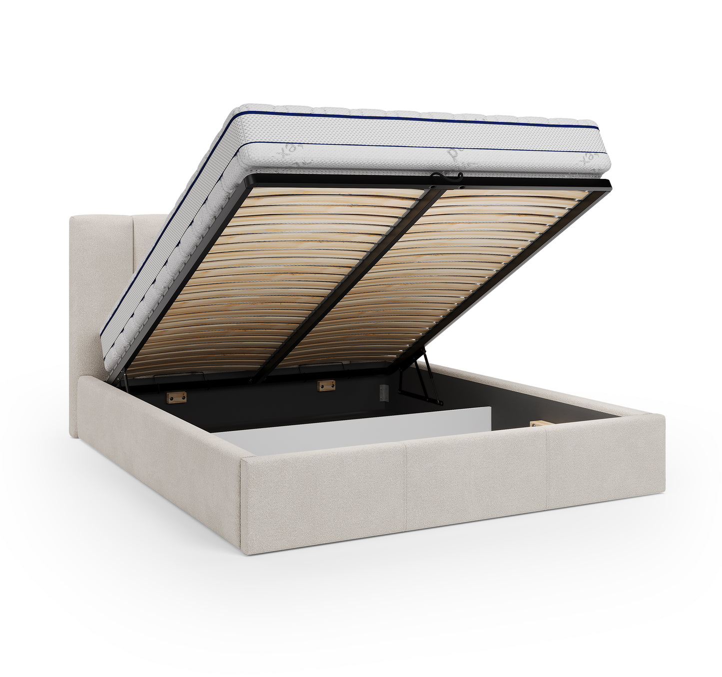 Lit coffre CAPRI - Avec tête de lit, coffre intégré