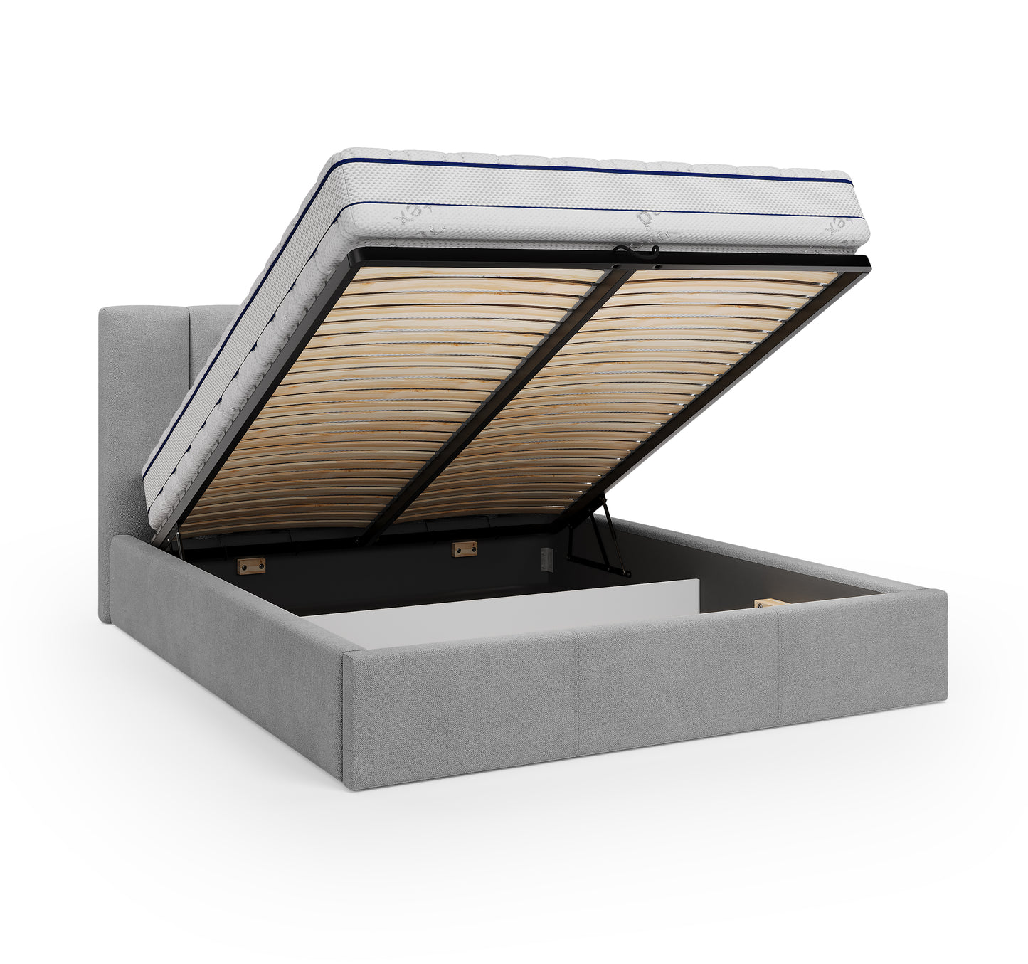 Lit coffre CAPRI - Avec tête de lit, coffre intégré