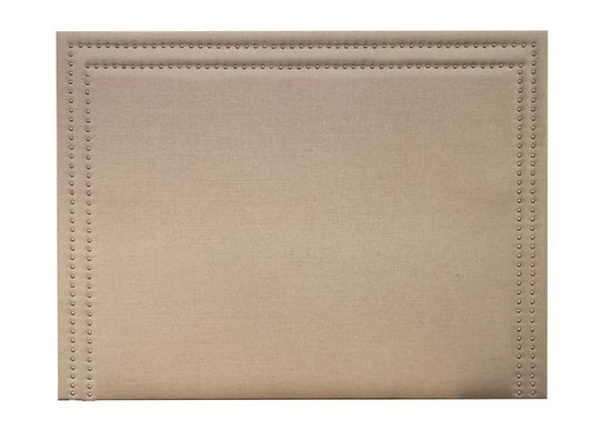 Tête de lit cloutée tissu beige - H120 cm - HELENA