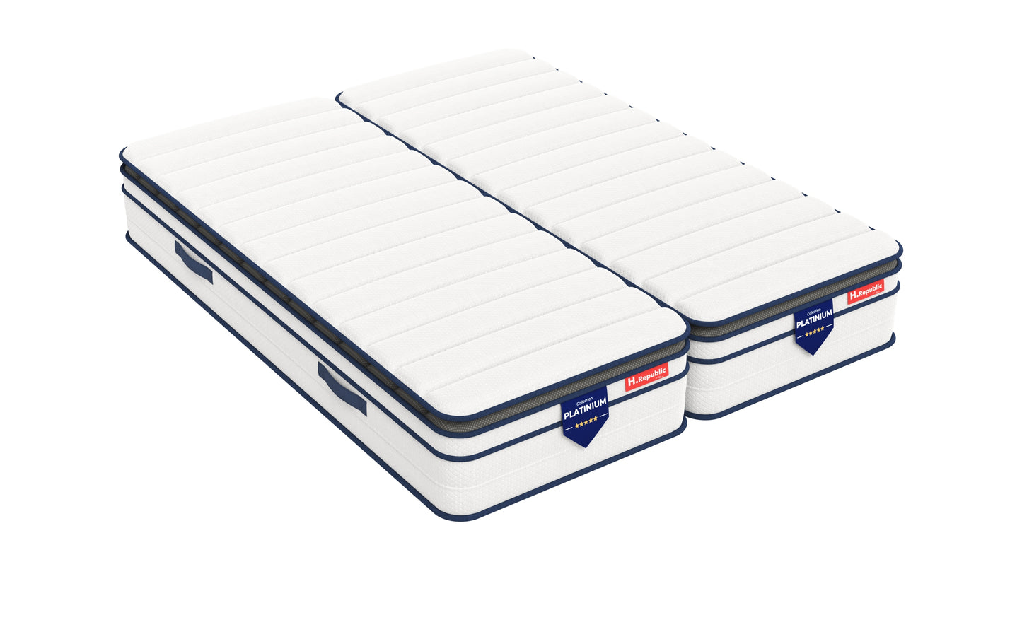 Matelas mousse mémoire de forme HD surmatelas intégré - HPLATINIUM PLUS 30 cm