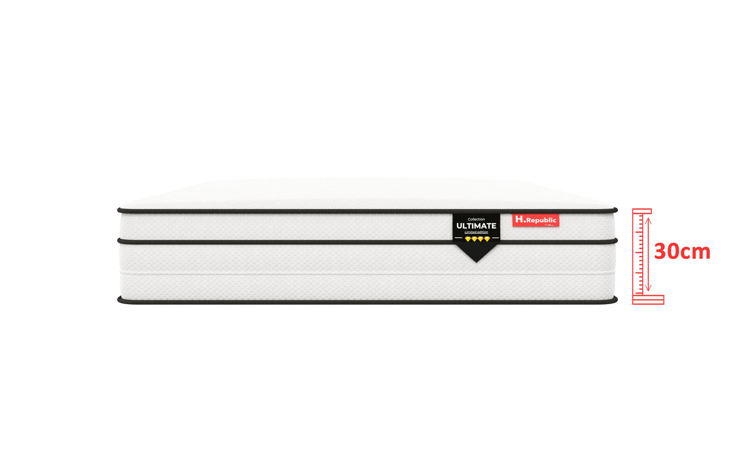 Matelas à ressorts ensachés et mousse mémoire de forme HD - HULTIMATE 27 cm