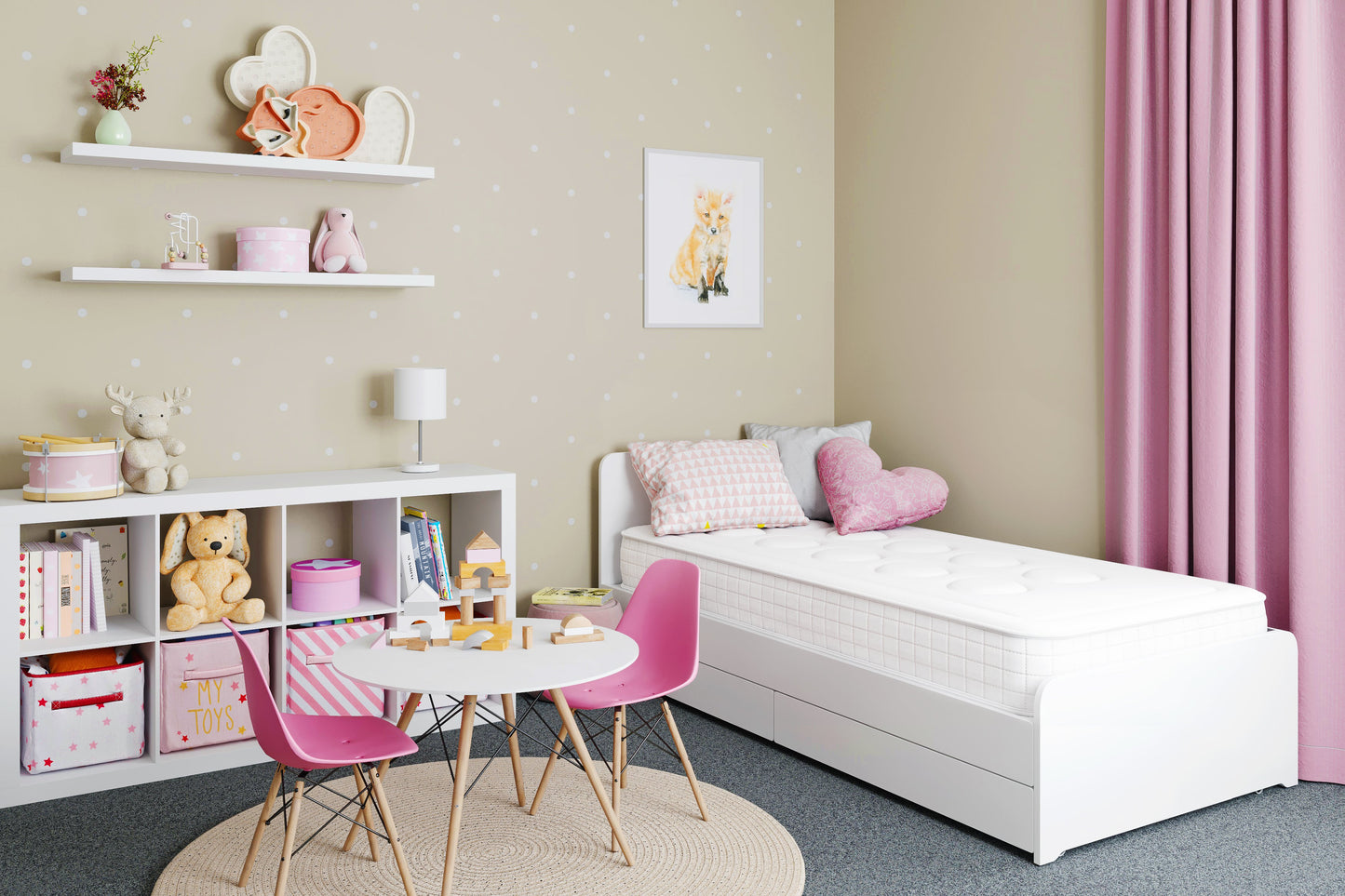 Matelas enfant mousse mémoire de forme - PASTEL KID BLANC 17 cm
