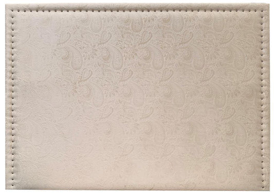 Tête de lit cloutée tissu beige - H120 cm - LINA