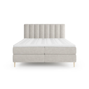 Lit BOXSPRING type BOXBED SOMMEIL - Avec tête de lit, coffre intégré, matelas ressorts ensachés et surmatelas inclus