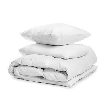 Lot couette & oreiller plumes et plumettes d'oies premium - PLUME