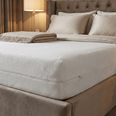 Housse de matelas intégrale zippée avec tissu bouclette 100% coton - BASIQUE