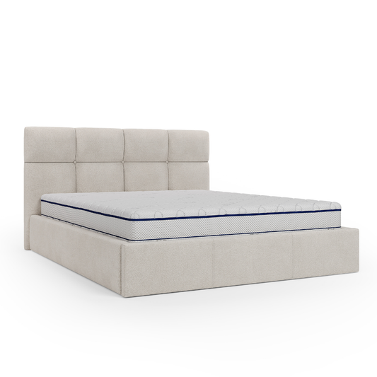 LUXLEY Storage Bed - With headboard, integrated storage box