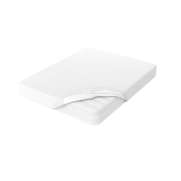 Protège matelas imperméable et respirant en tissu bouclette éponge 100% coton - blanc - BASIQUE