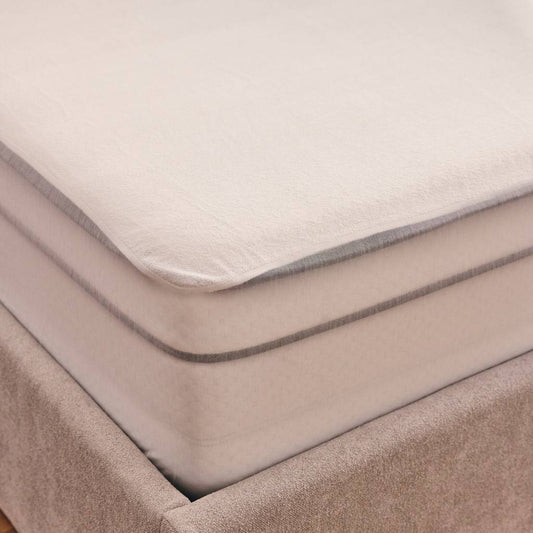 Protège matelas imperméable et respirant en tissu bouclette éponge 100% coton - blanc - COTON BOUCLETTE