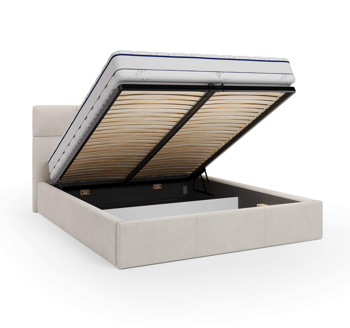 Lit coffre ARIES - Avec tête de lit, coffre intégré