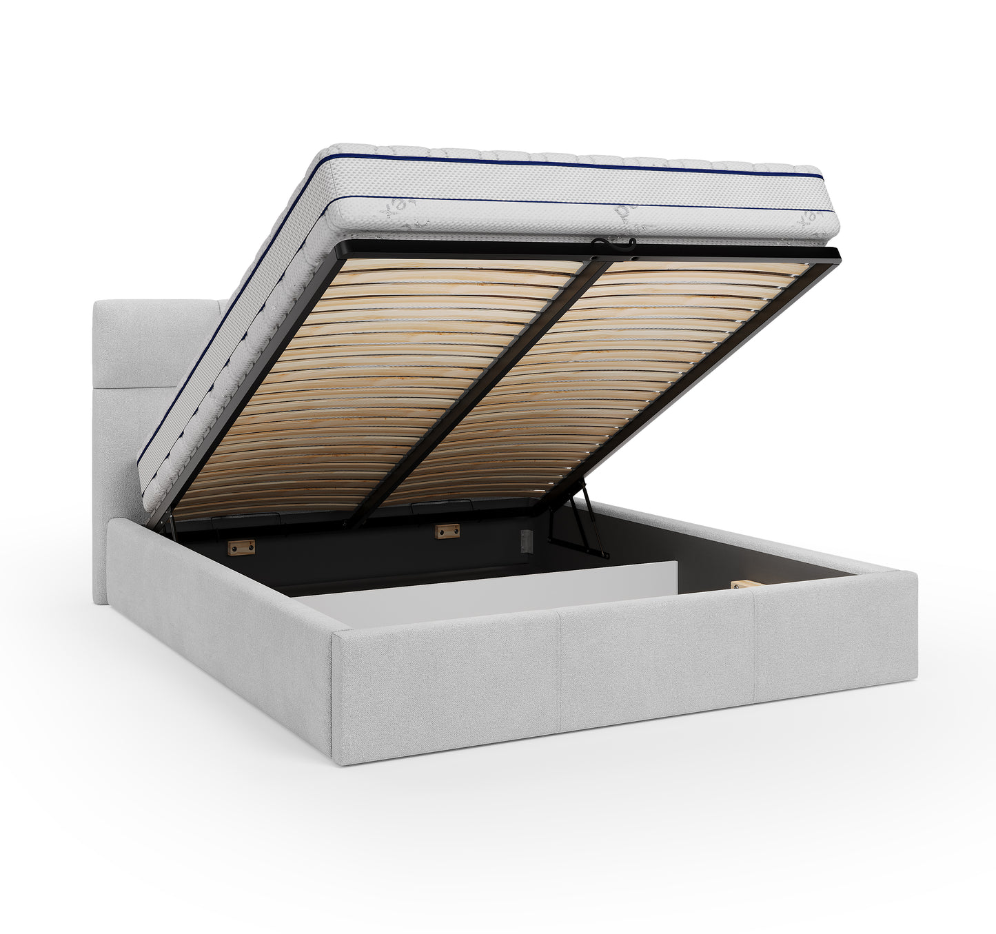 Lit coffre ARIES - Avec tête de lit, coffre intégré