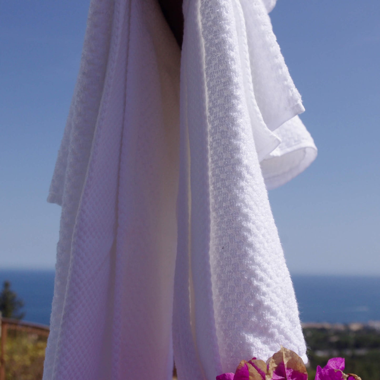 Pack 3 serviettes de toilette 100 % coton égyptien - LA SERVIETTE COTON CARREAUX