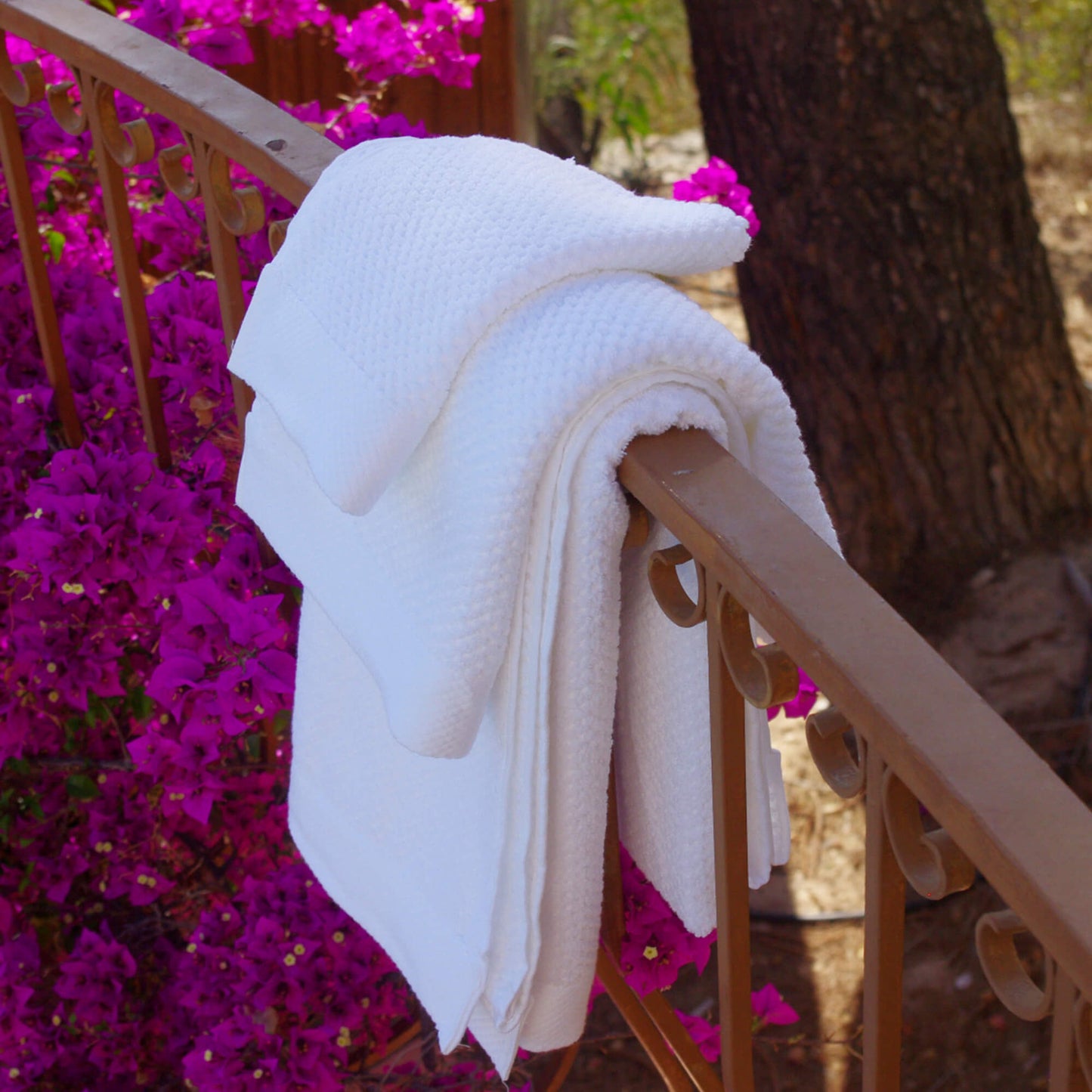 Pack 3 serviettes de toilette 100 % coton égyptien - LA SERVIETTE COTON CARREAUX