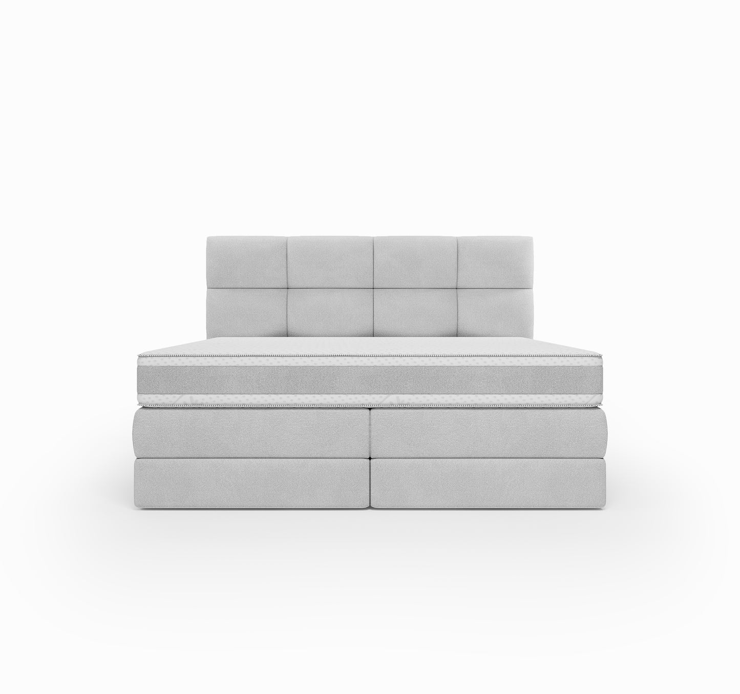Lit BOXSPRING SIENA - Avec tête de lit, coffre intégré, matelas ressorts ensachés inclus