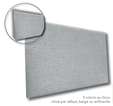 Tête de lit tissu - H120 cm - Couleur au choix TISSIA