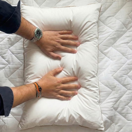 Oreiller Liseret doré 100% coton - Microfibre effet GEL - PREMIUM+