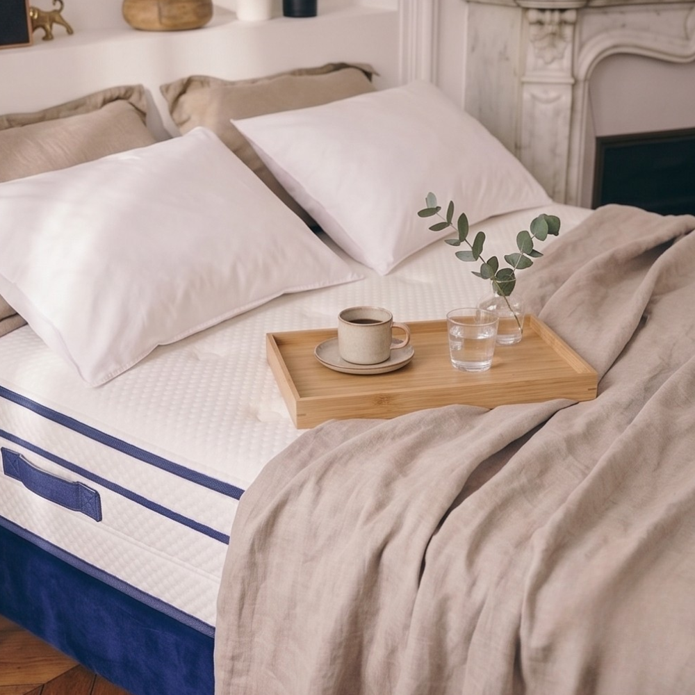 Matelas ressorts ensachés et mousse mémoire de forme HD effet frais - BED PLATINIUM FRESH 27 cm
