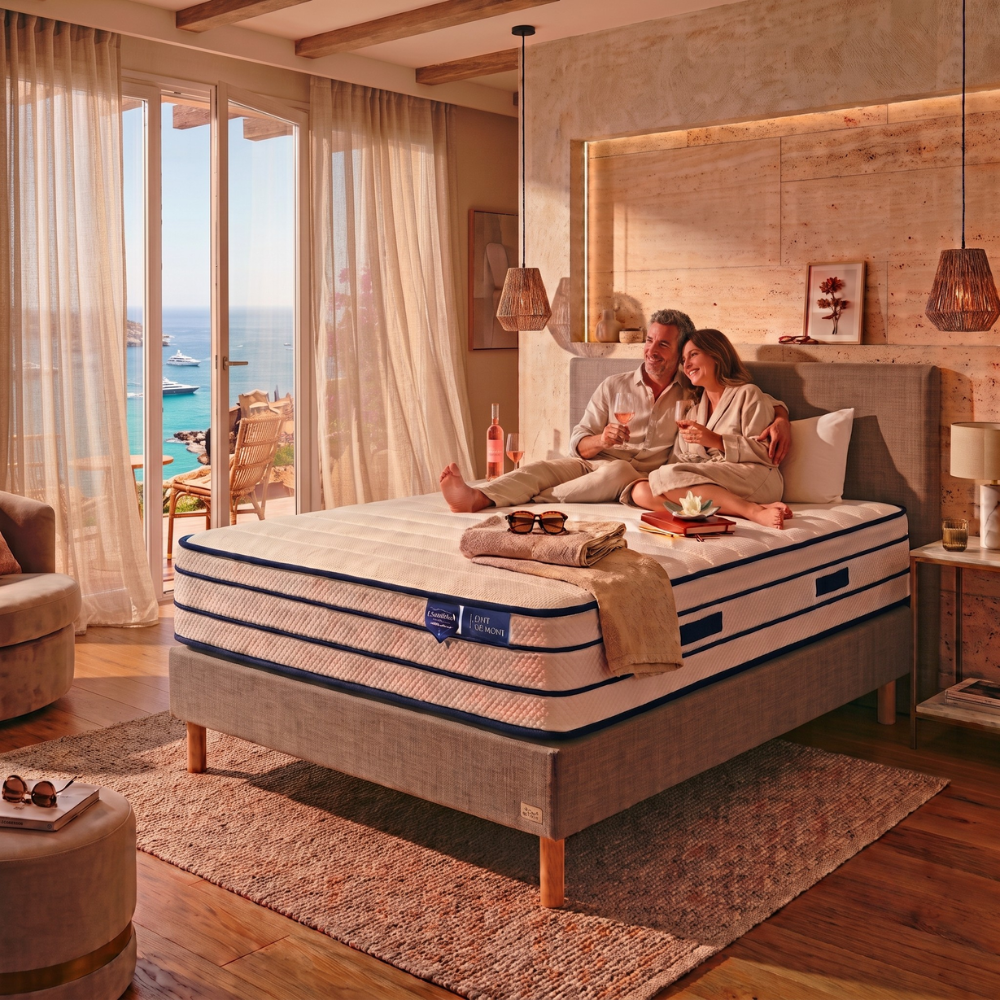 Matelas ressorts ensachés et deux faces : mousse mémoire de forme + Face été Mousse FRESH - BED PLATINIUM FRESH 29 cm