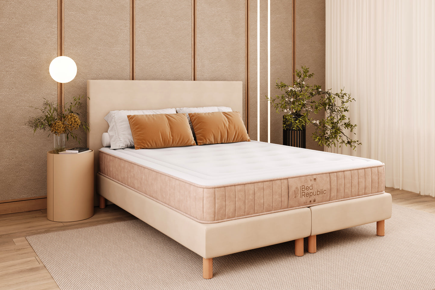 Matelas ressorts ensachés - BE-BEIGE 22 cm