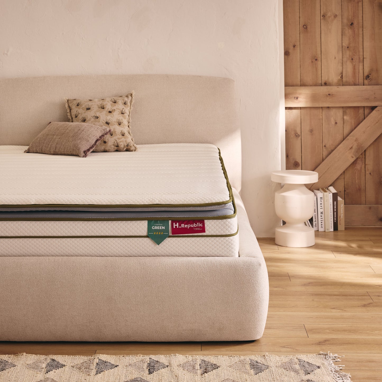 Matelas à ressorts ensachés et mousse mémoire de forme HD avec surmatelas intégré - HGREEN PLUS 30 cm