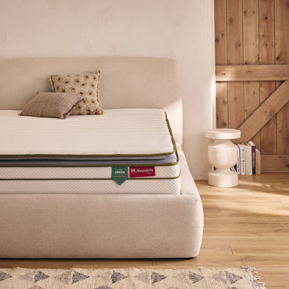 Matelas à ressorts ensachés et mousse mémoire de forme HD avec surmatelas intégré - HGREEN PLUS 30 cm