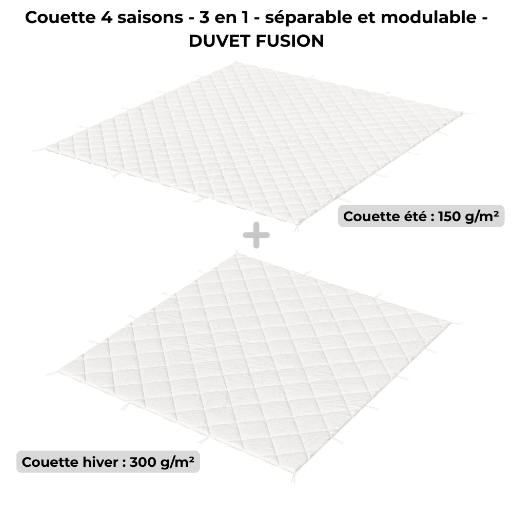 Couette 4 saisons - 3 en 1 - séparable et modulable - DUVET FUSION