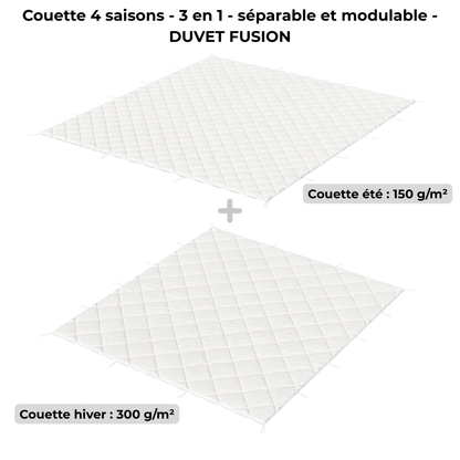 Couette 4 saisons - 3 en 1 - séparable et modulable - DUVET FUSION