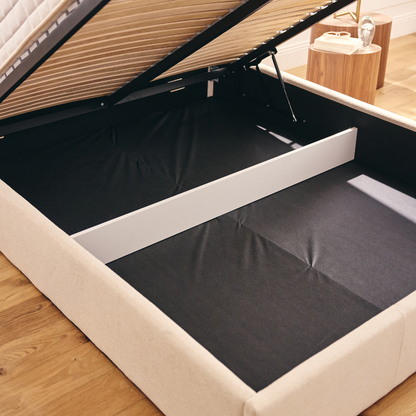 Lit coffre CAPRI - Avec tête de lit, coffre intégré