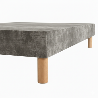Sommier tapissier - 20 cm d'épaisseur - H 35 cm - Tissu velours - REVERIES