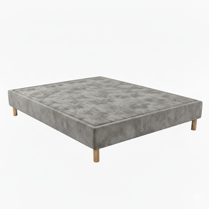 Sommier tapissier - 20 cm d'épaisseur - H 35 cm - Tissu velours - REVERIES