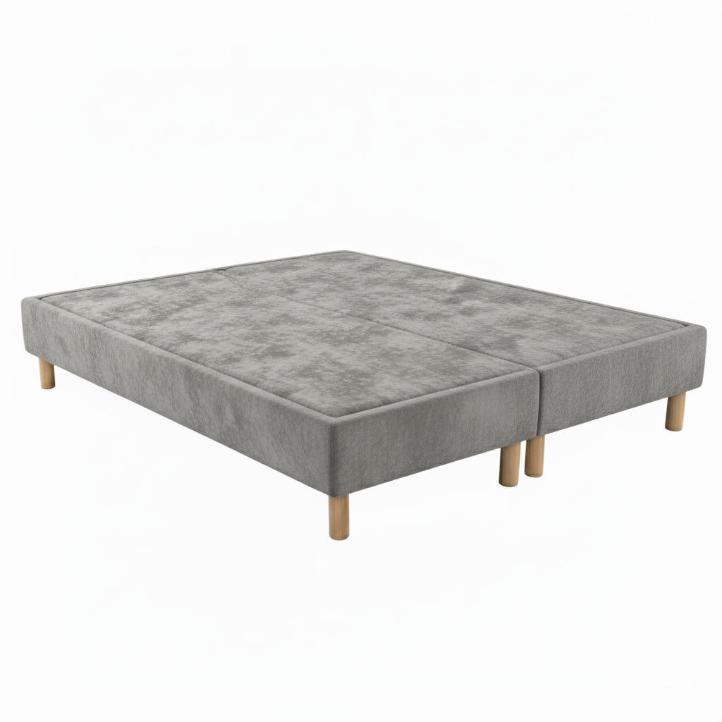 Sommier tapissier - 20 cm d'épaisseur - H 35 cm - Tissu velours - REVERIES