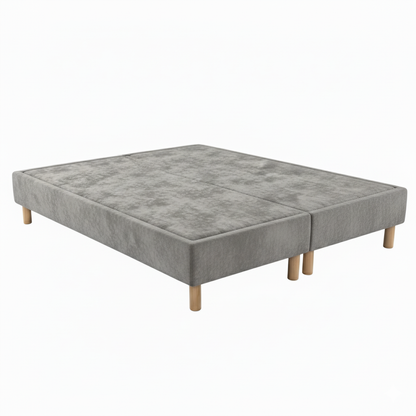 Sommier tapissier - 20 cm d'épaisseur - H 35 cm - Tissu velours - REVERIES