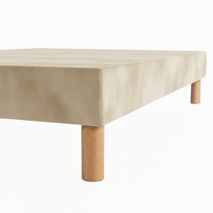 Sommier tapissier - 20 cm d'épaisseur - H 35 cm - Tissu velours - REVERIES