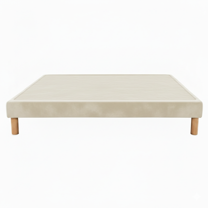 Sommier tapissier - 20 cm d'épaisseur - H 35 cm - Tissu velours - REVERIES