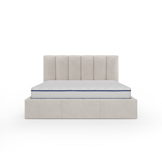 Lit coffre CAPRI - Avec tête de lit, coffre intégré