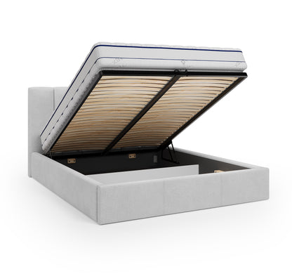 Lit coffre CAPRI - Avec tête de lit, coffre intégré