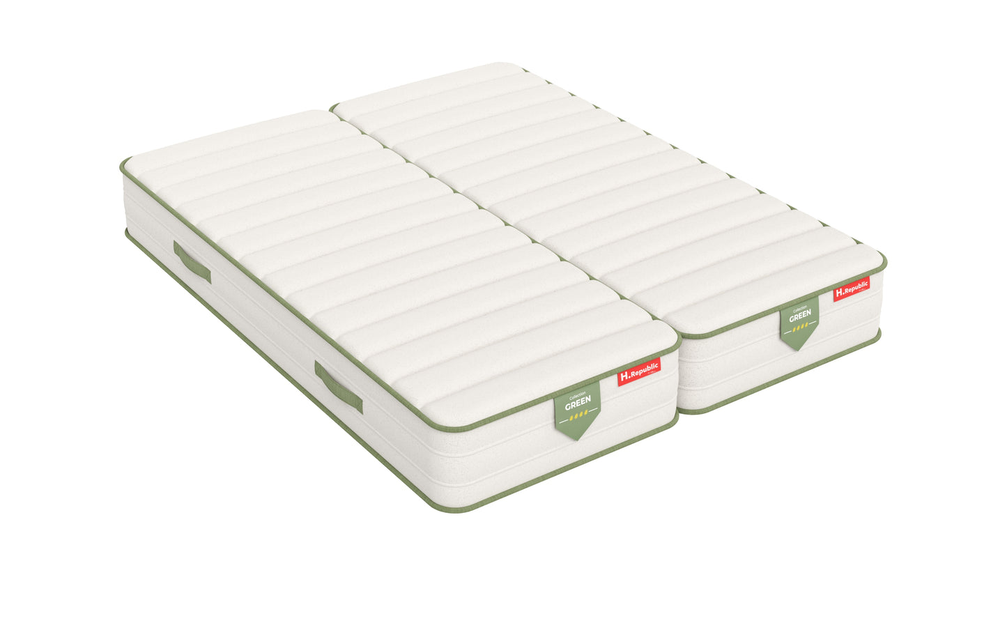 Matelas à ressorts ensachés avec mousse à mémoire de forme HD- HGREEN 25 cm