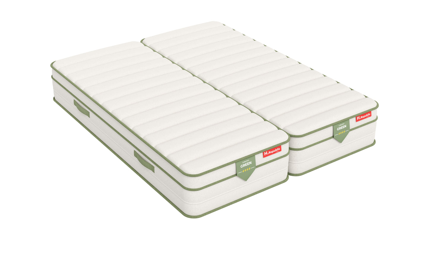 Matelas à ressorts ensachés et mousse à mémoire de forme HD- HGREEN 30 cm