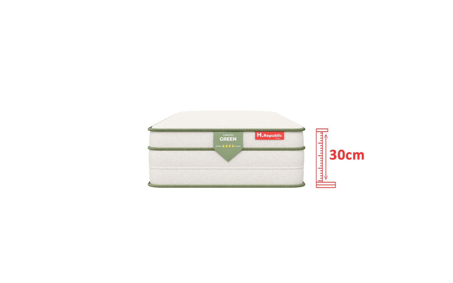 Matelas à ressorts ensachés et mousse à mémoire de forme HD- HGREEN 30 cm