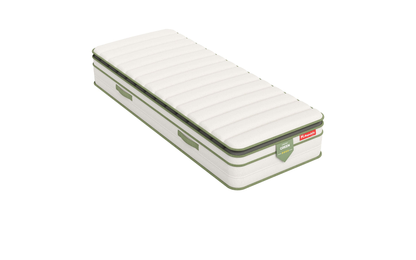 Matelas à ressorts ensachés et mousse mémoire de forme HD avec surmatelas intégré - HGREEN PLUS 30 cm