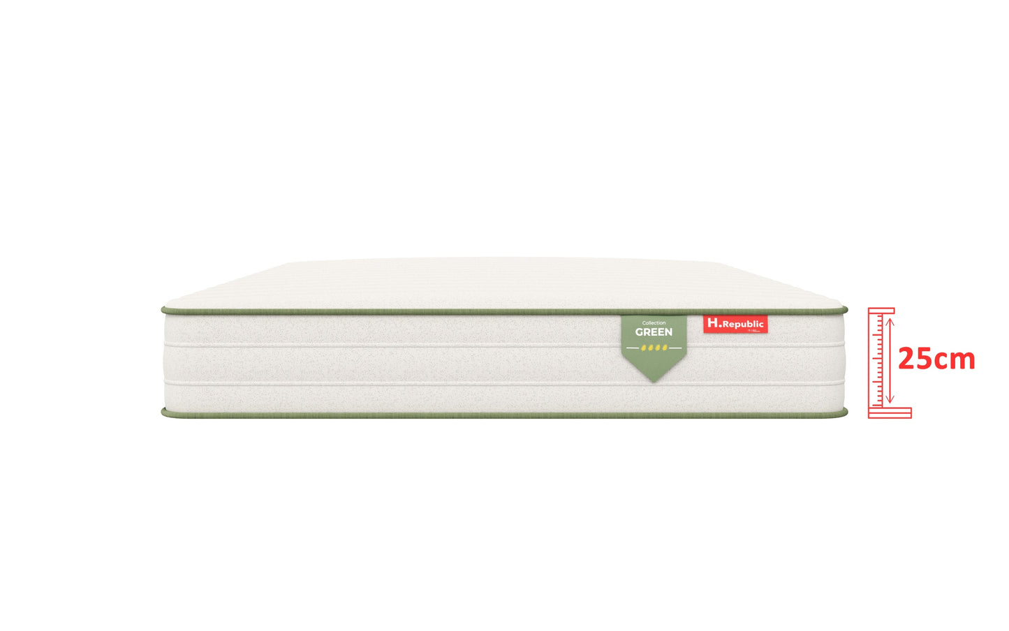 Matelas à ressorts ensachés avec mousse à mémoire de forme HD- HGREEN 25 cm