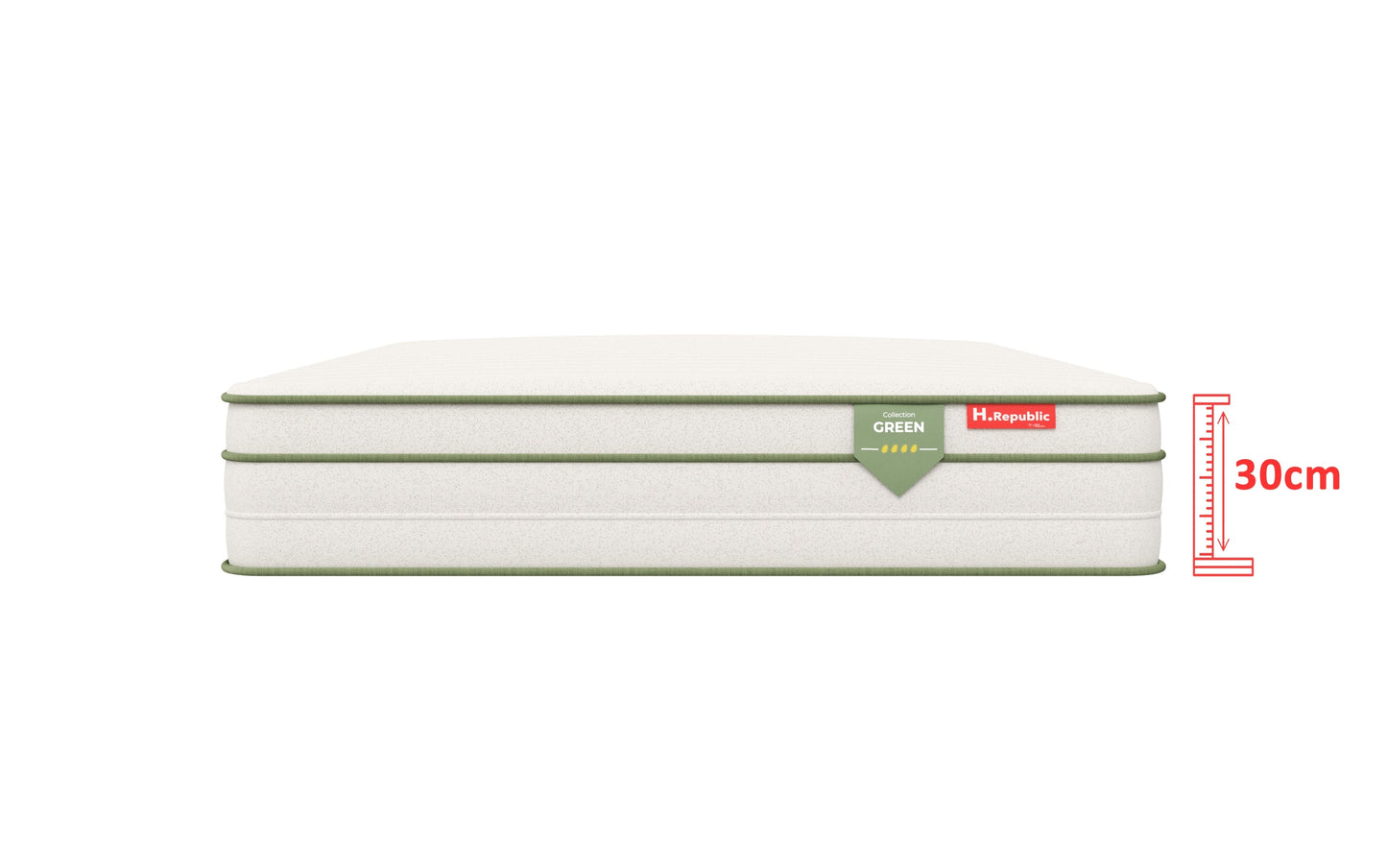 Matelas à ressorts ensachés et mousse à mémoire de forme HD- HGREEN 30 cm