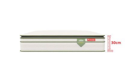 Matelas à ressorts ensachés et mousse mémoire de forme HD avec surmatelas intégré - HGREEN PLUS 30 cm