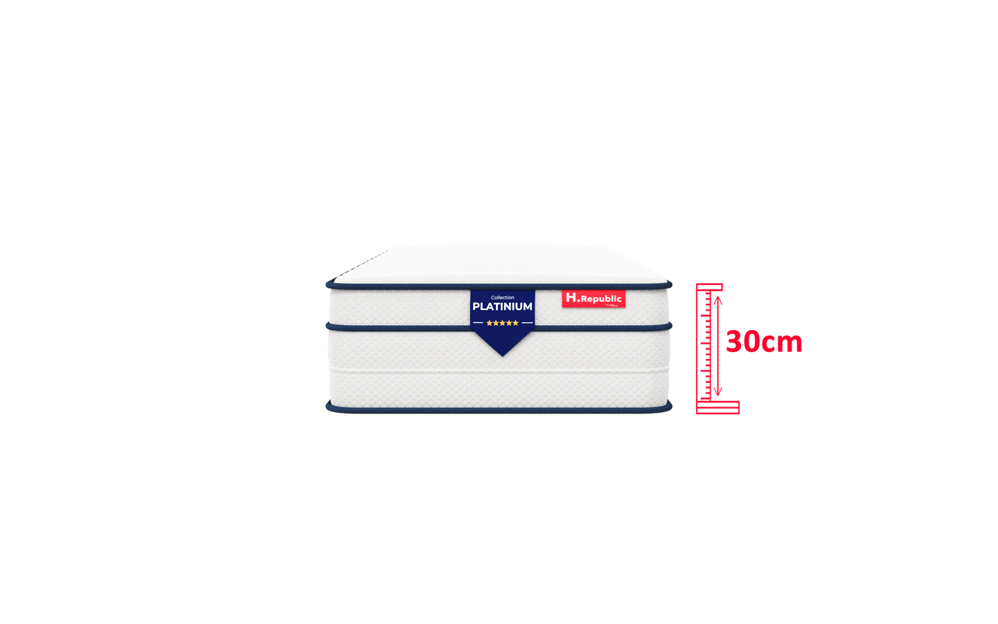 Matelas mousse mémoire de forme haute densité - HPLATINIUM 30 cm
