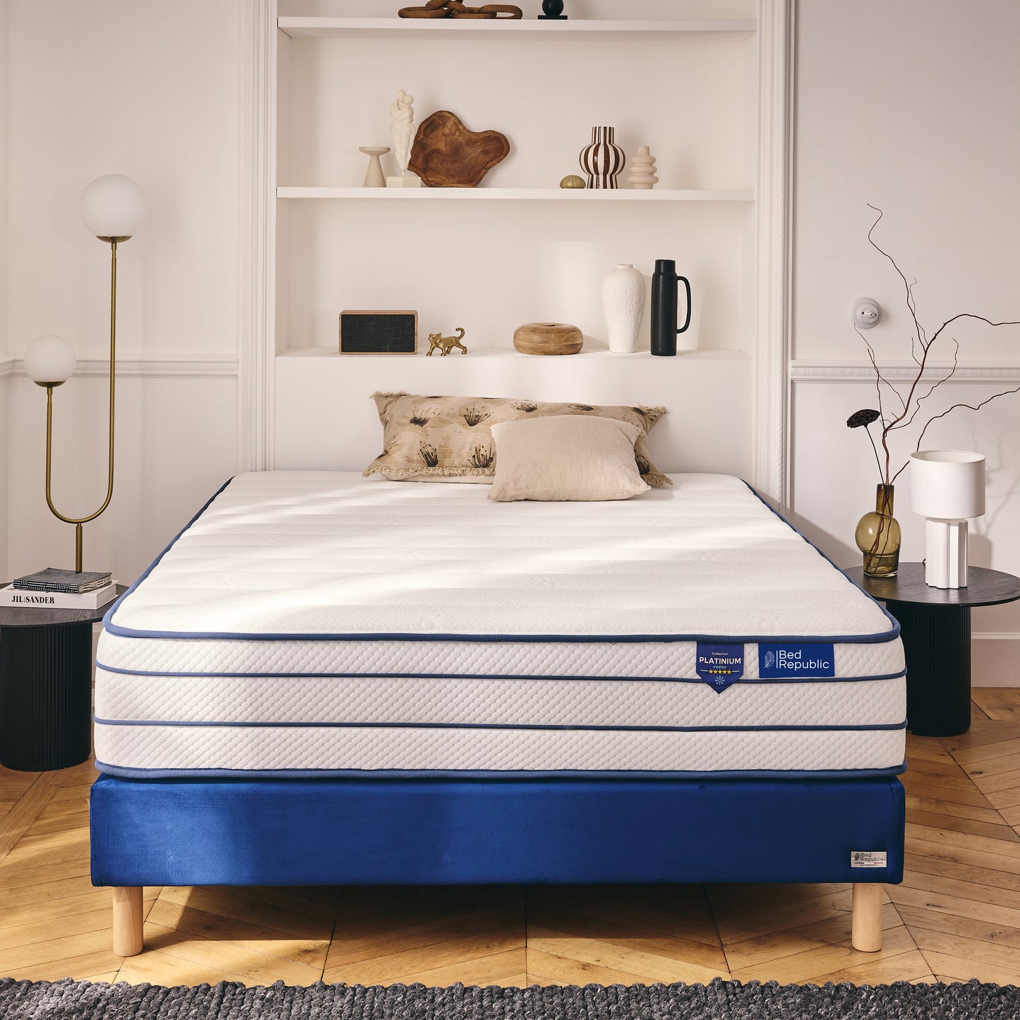 Matelas ressorts ensachés et deux faces : mousse mémoire de forme + Face été Mousse FRESH - BED PLATINIUM FRESH 29 cm